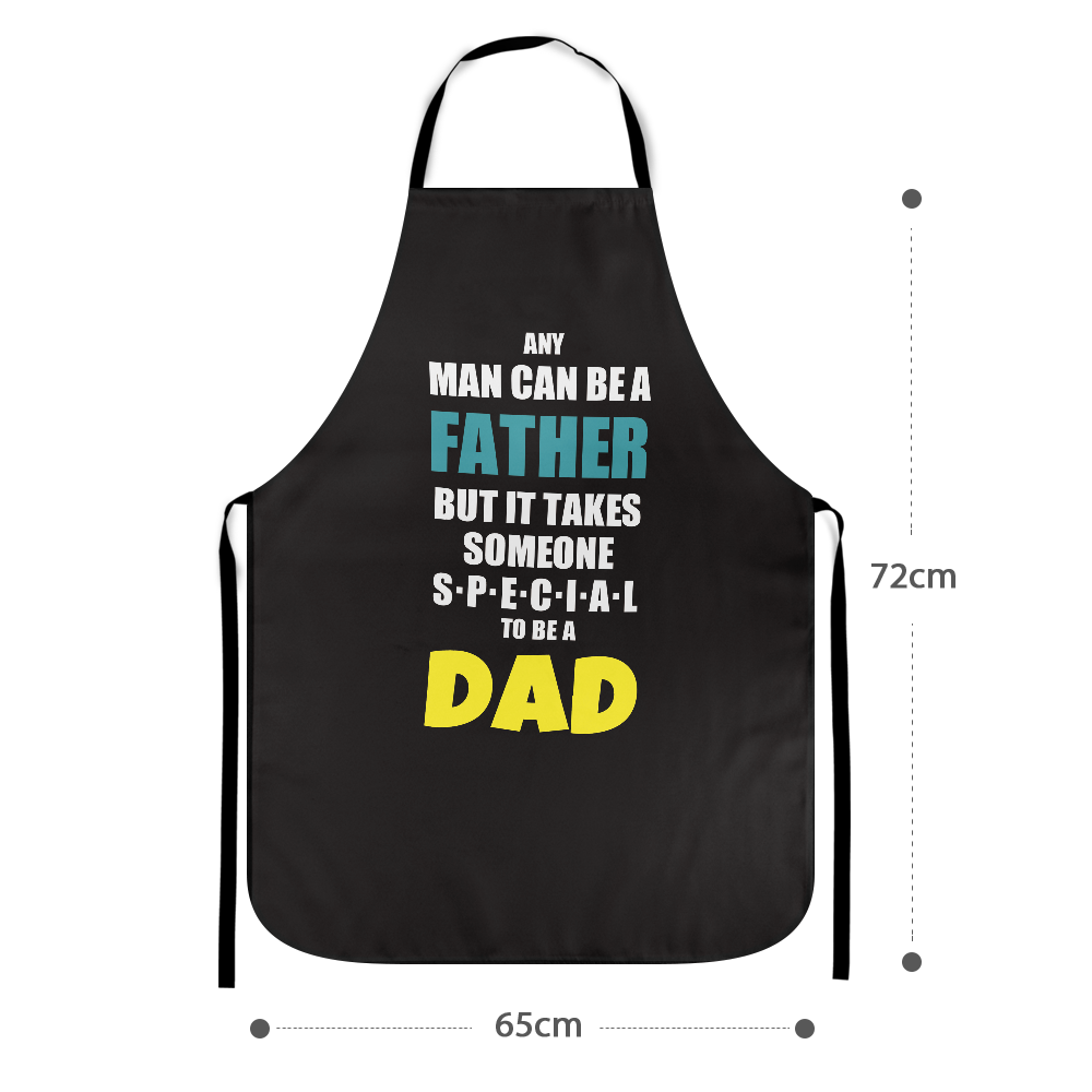 To Be A Dad Text Apron BBQ Apron For Dad - Black - MyFaceBoxer