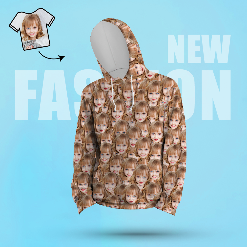 Custom Face Unisex Hoodie Casual Printed Photo Hoodie For Men Women - Mash Face - MyFaceBoxer