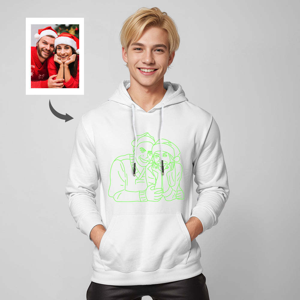 Custom Photo Glow In The Dark Multicolour Hoodie Personalized Luminous Unisex Hoodie Creative Gift - MyFaceBoxer