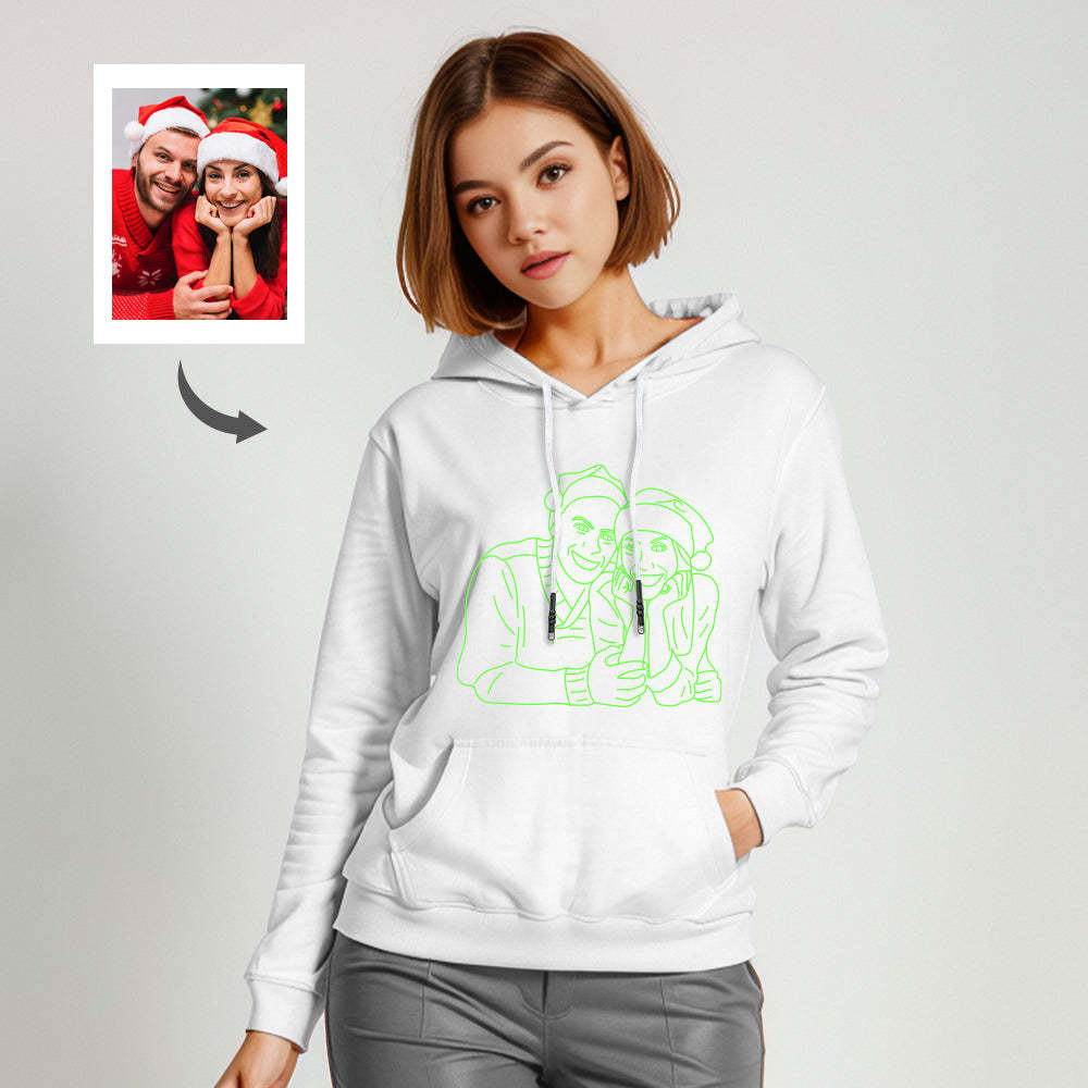 Custom Photo Glow In The Dark Multicolour Hoodie Personalized Luminous Unisex Hoodie Creative Gift - MyFaceBoxer