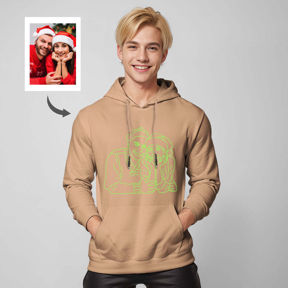Custom Photo Glow In The Dark Multicolour Hoodie Personalized Luminous Unisex Hoodie Creative Gift - MyFaceBoxer