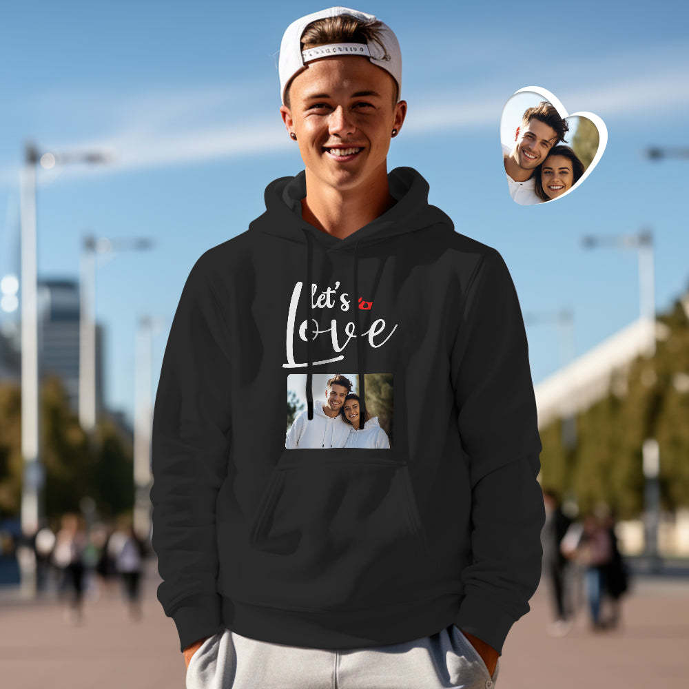 Custom Photo Couple Matching Hoodies LET'S WRITE A LOVE STORY Personalized Hoodie Valentine's Day Gift - MyFaceBoxer