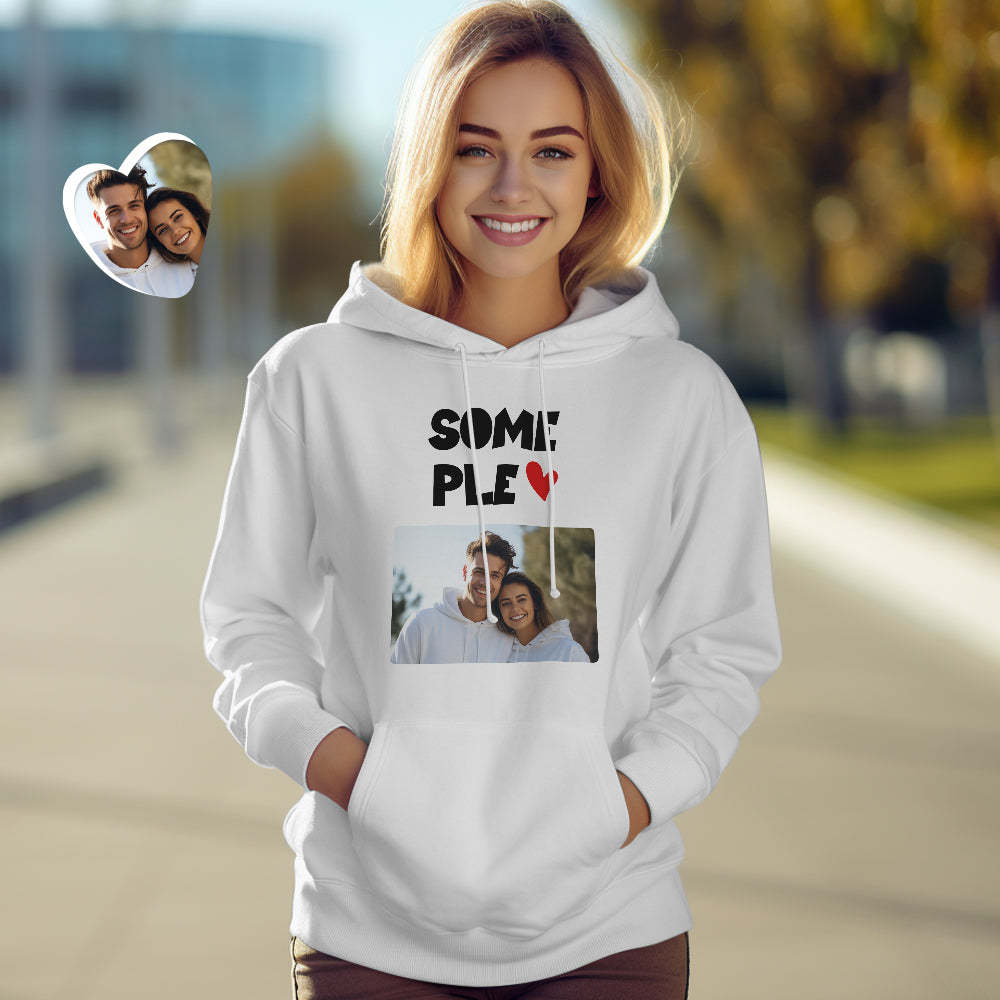 Custom Photo Couple Matching Hoodies Awesome Couple Personalized Hoodie Valentine's Day Gift - MyFaceBoxer