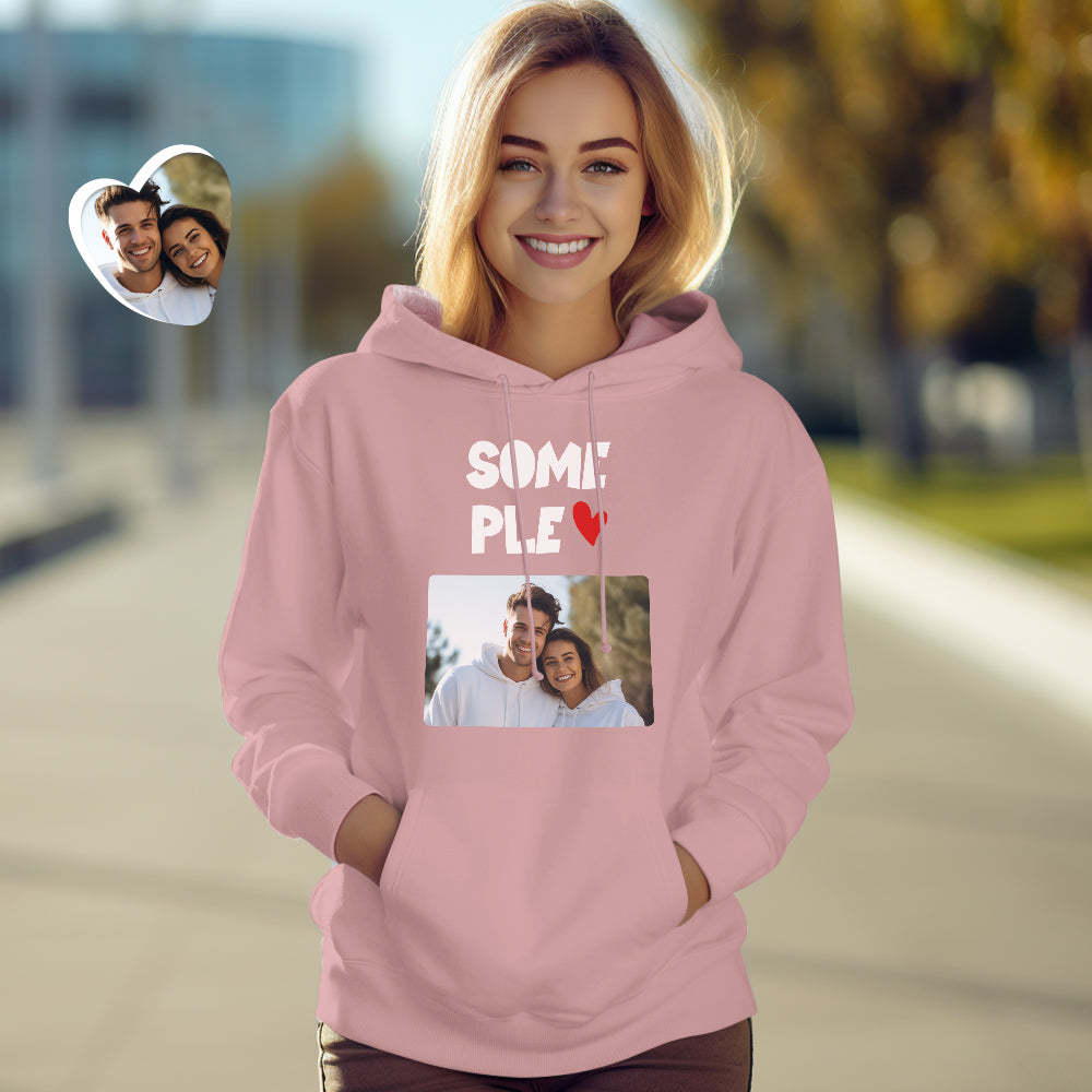 Custom Photo Couple Matching Hoodies Awesome Couple Personalized Hoodie Valentine's Day Gift - MyFaceBoxer
