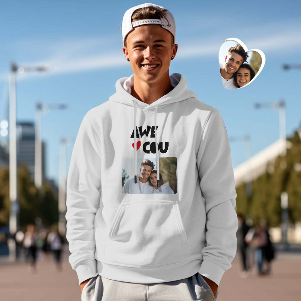Custom Photo Couple Matching Hoodies Awesome Couple Personalized Hoodie Valentine's Day Gift - MyFaceBoxer