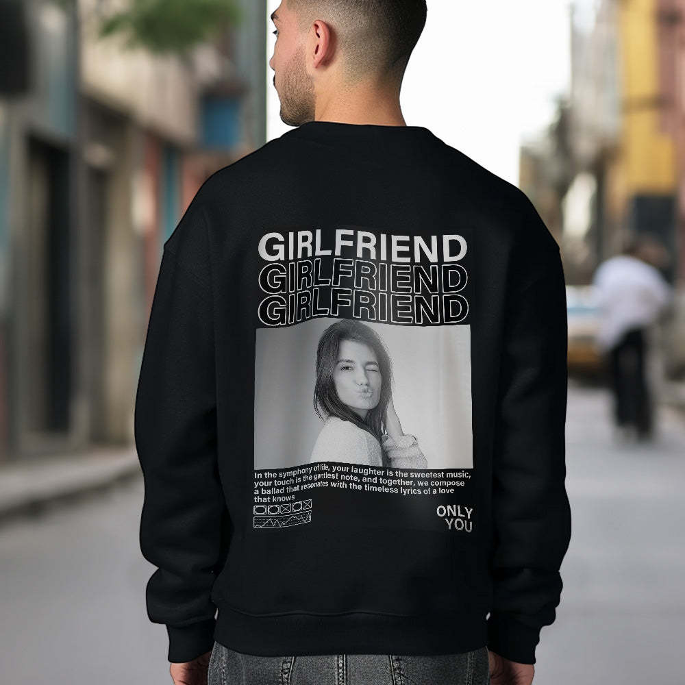 Custom Photo Round Neck Unisex Sweatshirt Personalized Pictures Crewne