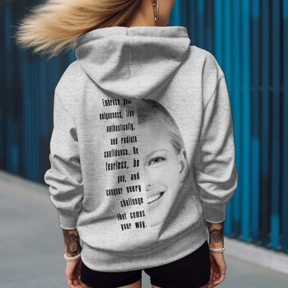 Custom Text and Face Hoodie Personalized Fashion Unisex Sweatshirt Gift for Him for Her - MyFaceBoxer