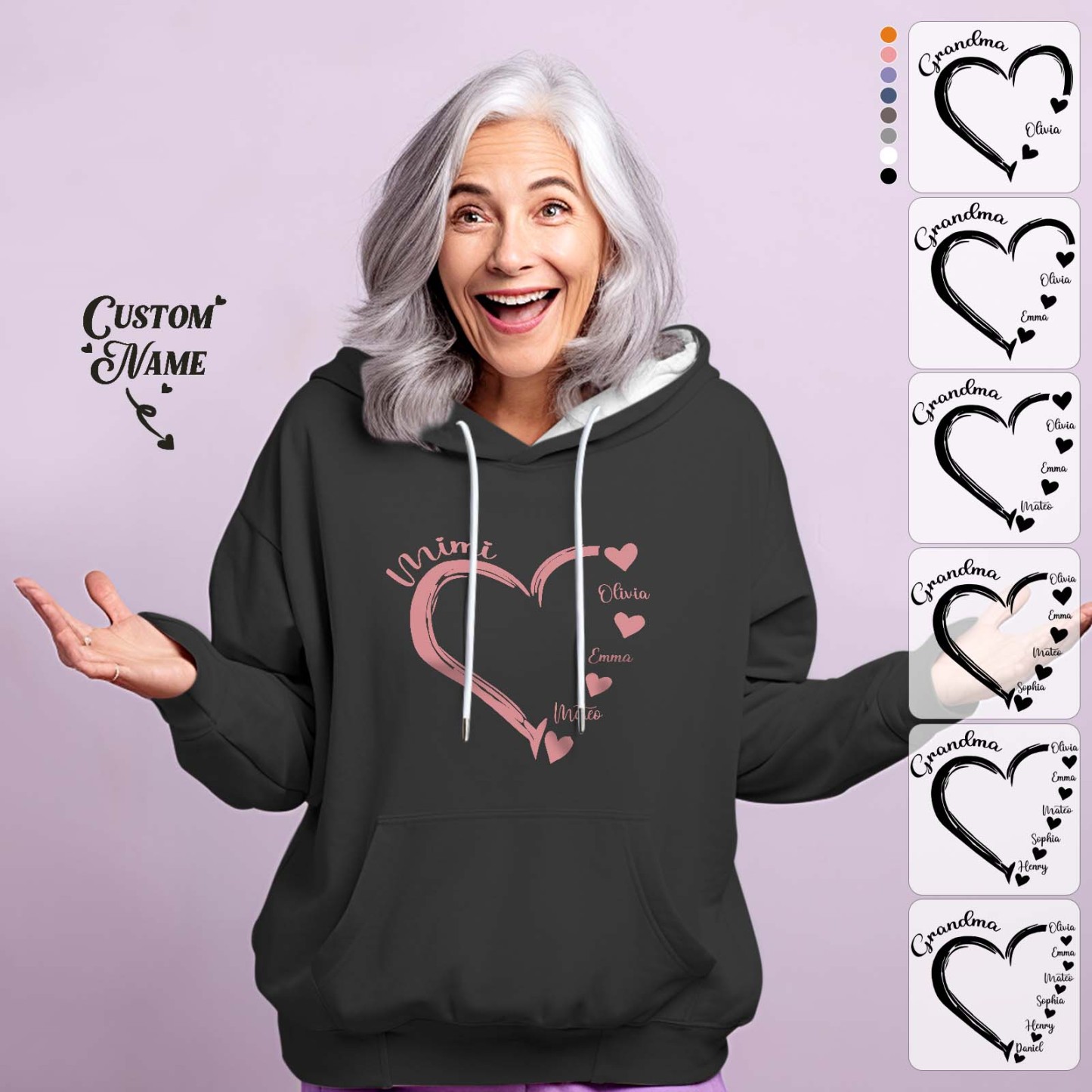 Custom Mama Grandma Hoodie Personalized Kids Name Hoodie Mother's Day Gifts - MyFaceBoxer