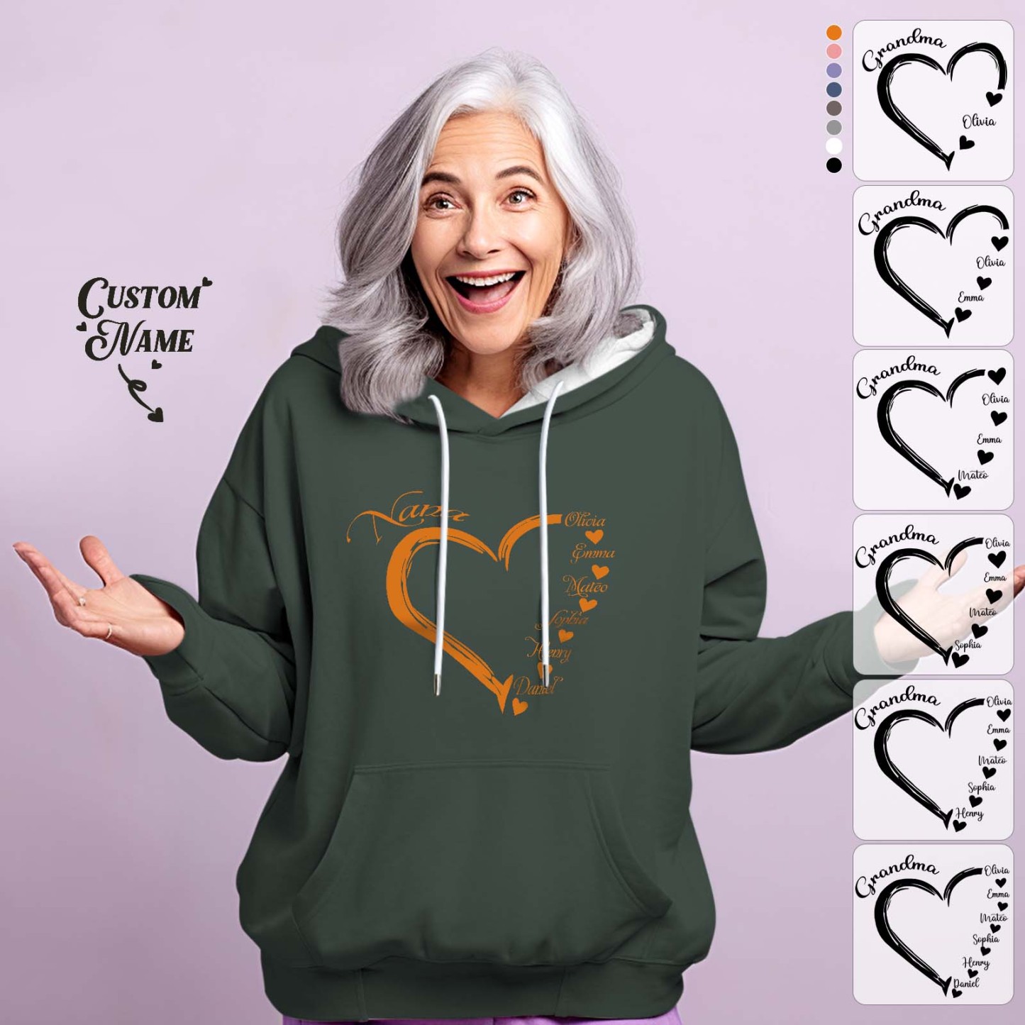 Custom Mama Grandma Hoodie Personalized Kids Name Hoodie Mother's Day Gifts - MyFaceBoxer