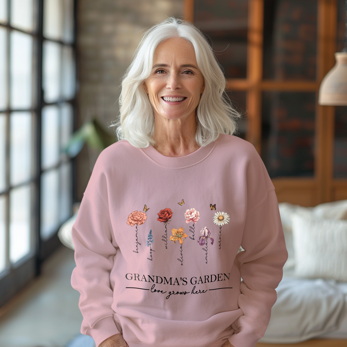 Custom Grandma's Garden Sweatshirt Mother's Day Gift Personalized Birth Flower Sweatshirt - MyFaceBoxer