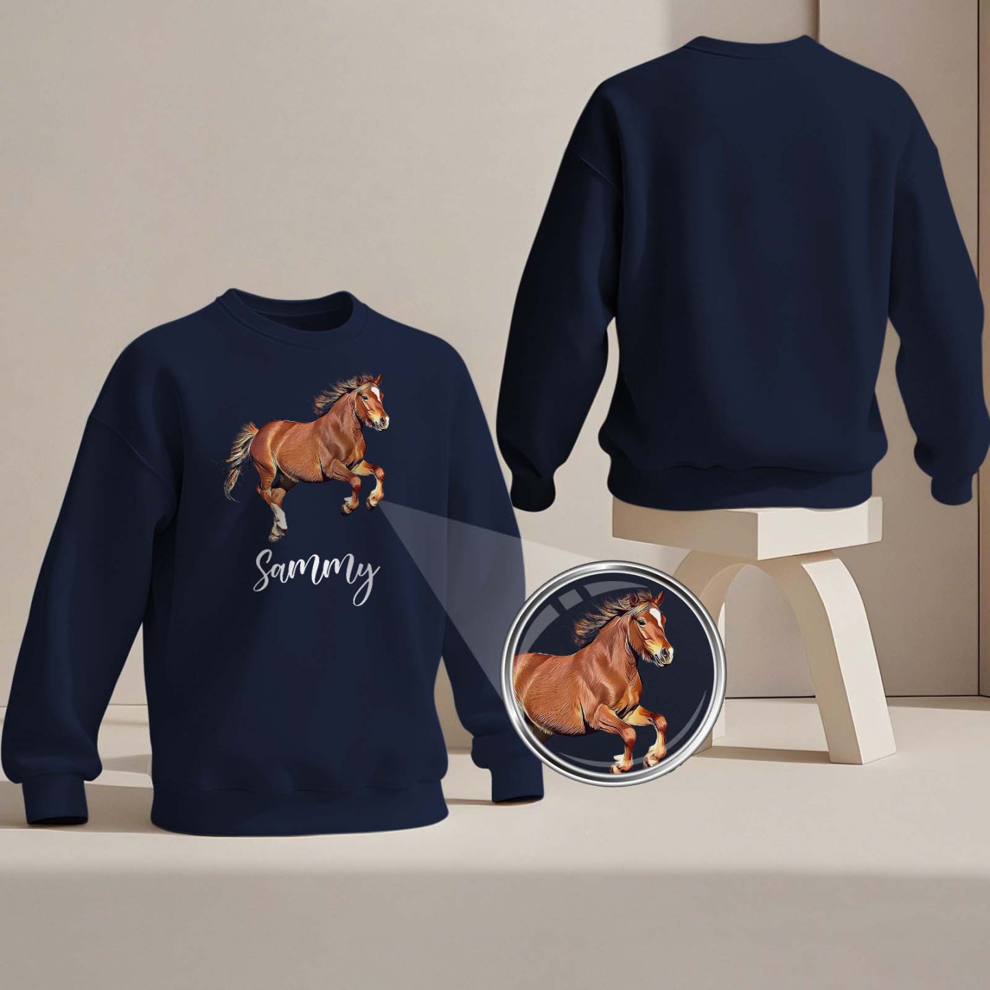 Custom Pet Photo Round Neck Unisex Sweatshirt Personalized Crewneck Sweatshirts for Pet Lover