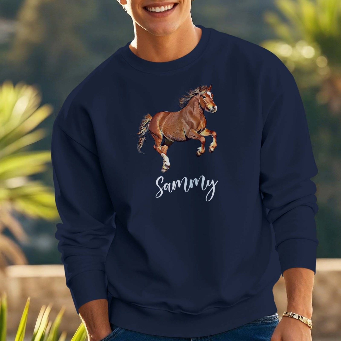 Custom Pet Photo Round Neck Unisex Sweatshirt Personalized Crewneck Sweatshirts for Pet Lover