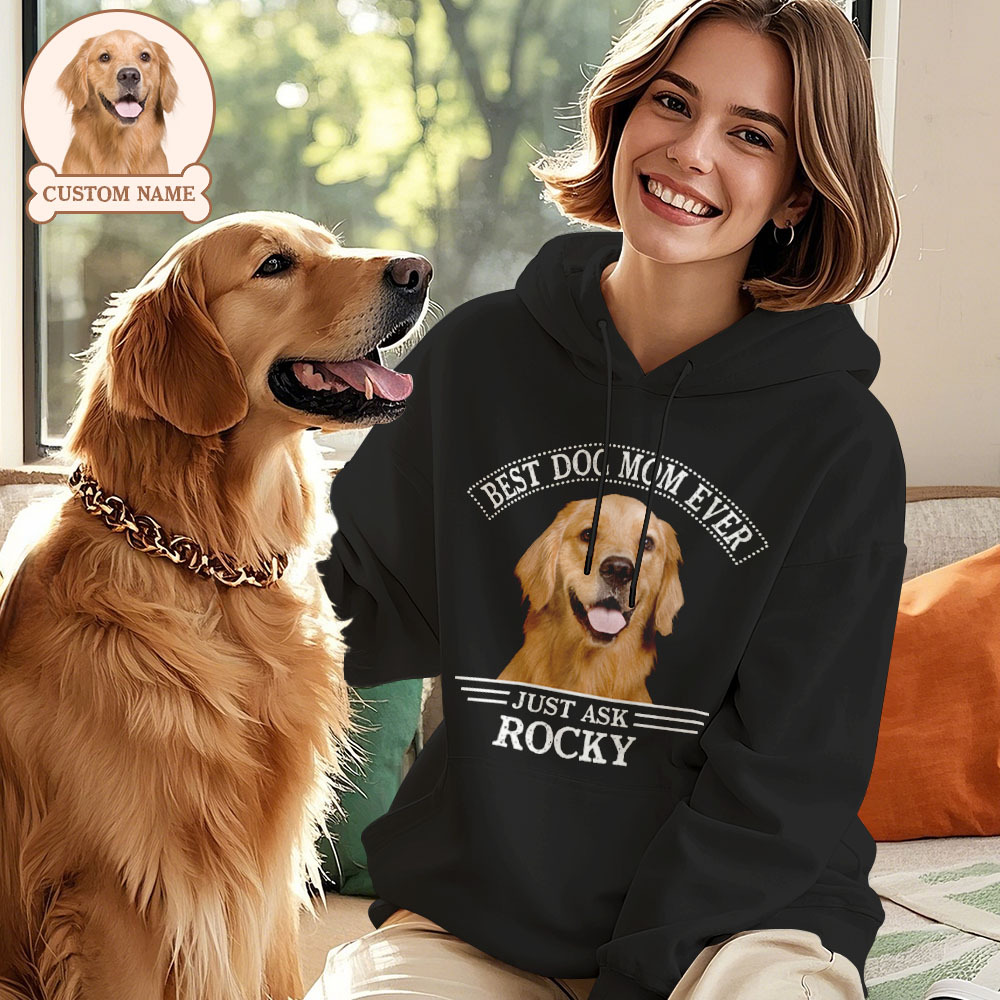 Custom Photo Hoodie Personalized Name Hoodie Best Dog Dad/Mom Ever for Pet Lover