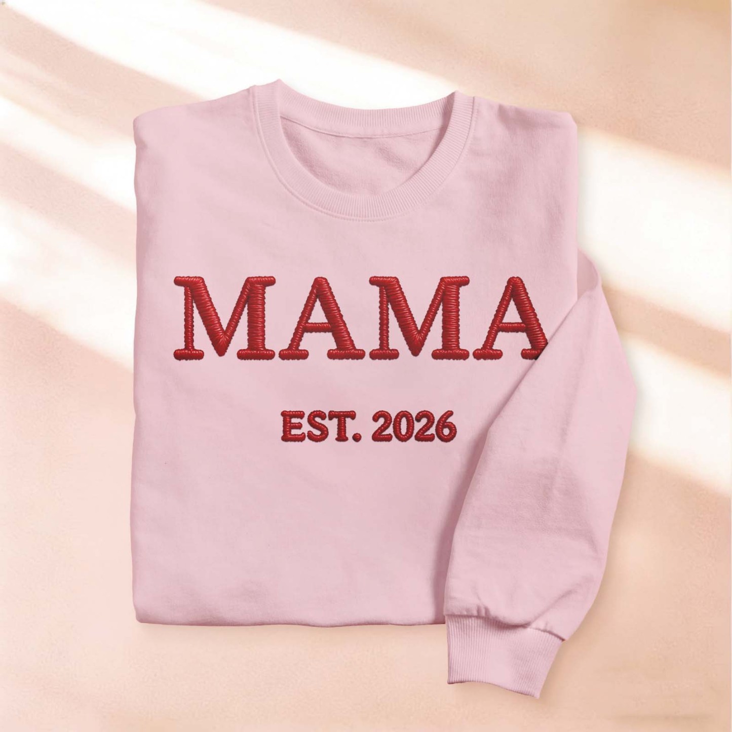 Personalized Mama Embroidered Sweatshirt, Custom Mom Embroidery Hoodie, New Mom Outfit, Pregnancy Reveal Clothing, Happy Mother's Day Gifts - MyFaceBoxer