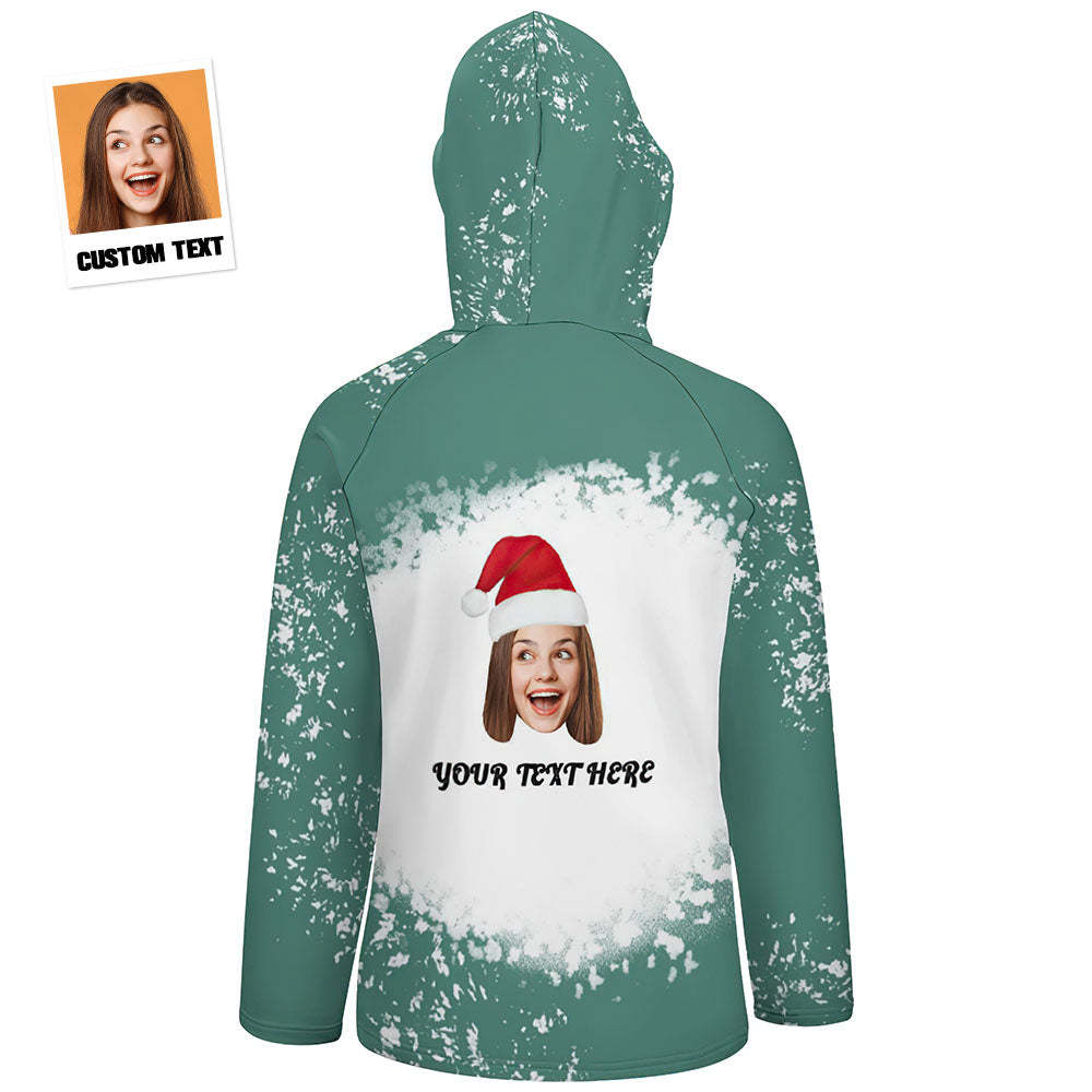 Custom Face and Text Merry Christmas Hoodies Personalized Christmas Gift for Women - MyFaceBoxer