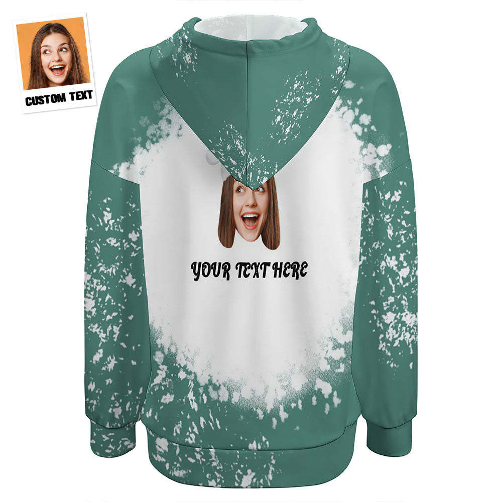 Custom Face and Text Merry Christmas Drop Shoulder Hoodies Personalized Christmas Gift for Women - MyFaceBoxer