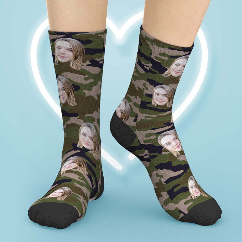 Custom Camo Socks (Green) - MyFaceBoxer