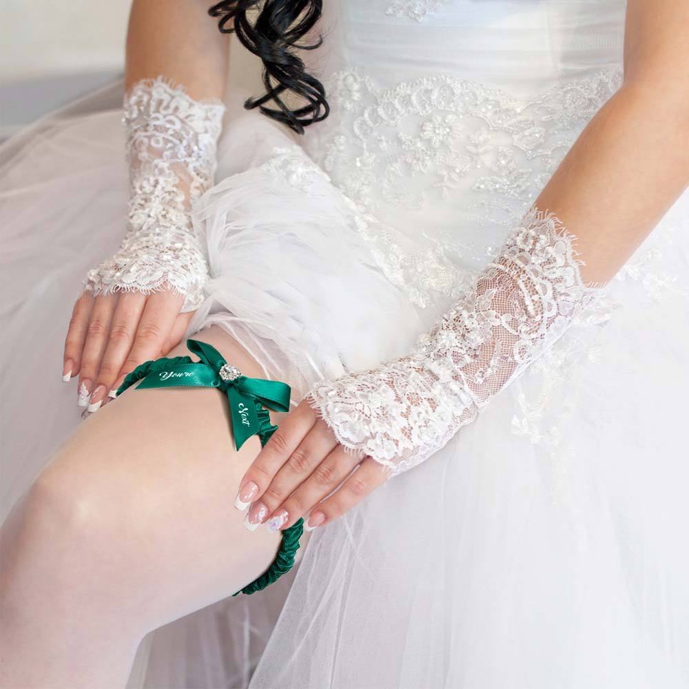 Personalized Bridal Garter Set With White Lace You're Next Bridal Garter Set Gift for Bride - MyFaceBoxer