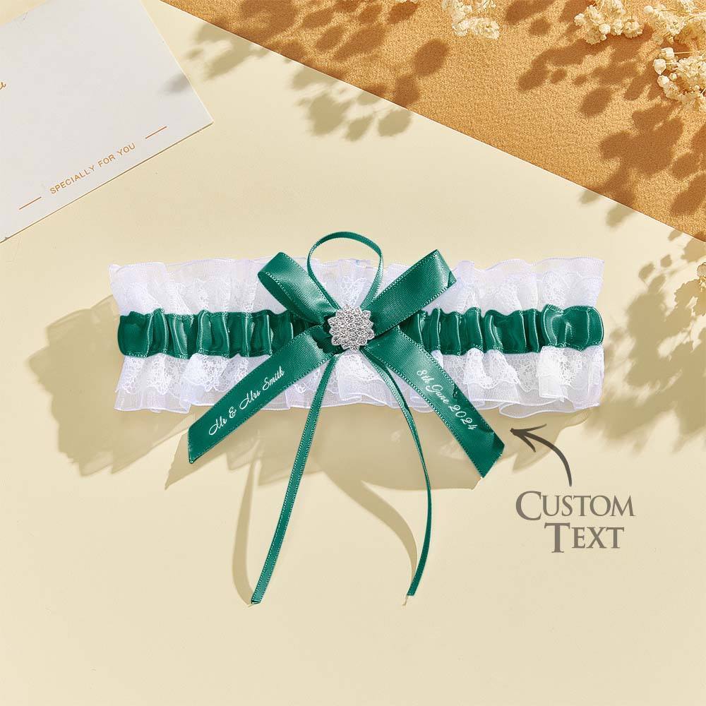 Personalized Wedding Garter with Name and Wedding Date Excellent Gift for the Bride Something Blue - MyFaceBoxer