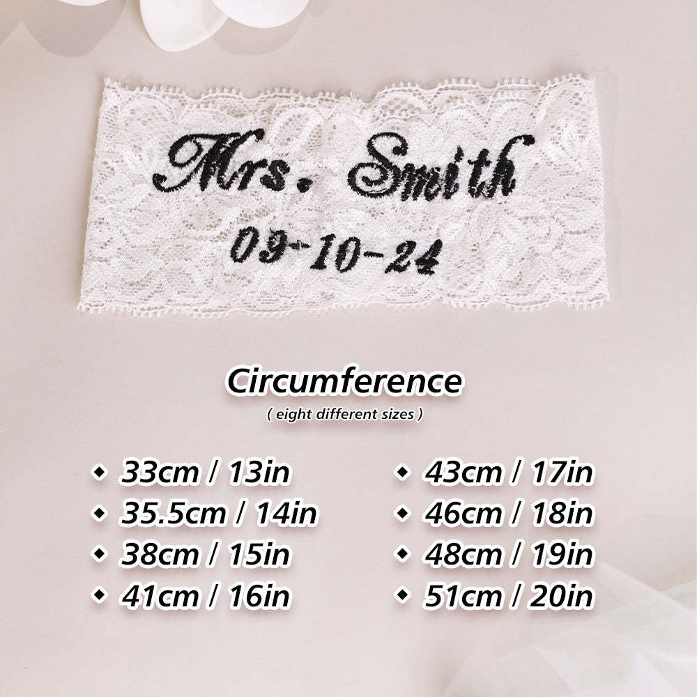 Personalized Wedding Garters Embroidered Bride Keepsake Gift for Bride - MyFaceBoxer
