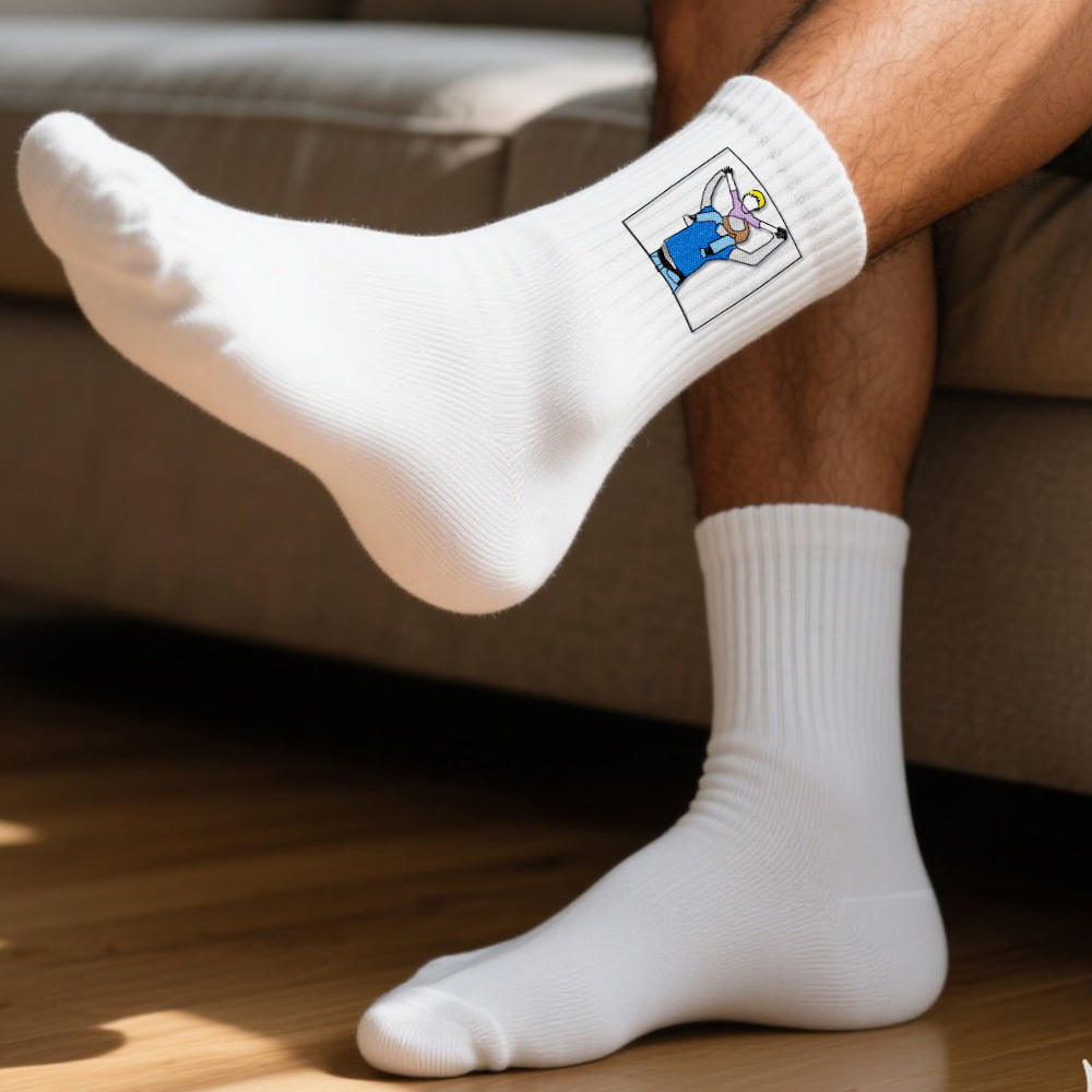 Custom Embroidered Father And Son Photo Socks Father's Day Gift