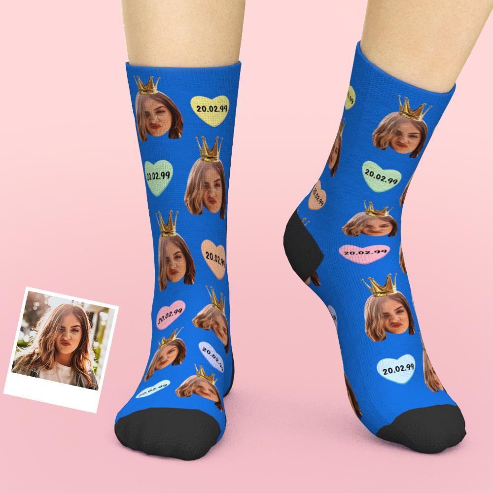 Custom Face And Birthday Date Socks, Happy Birthday Socks, Birthday Gift - MyFaceBoxer