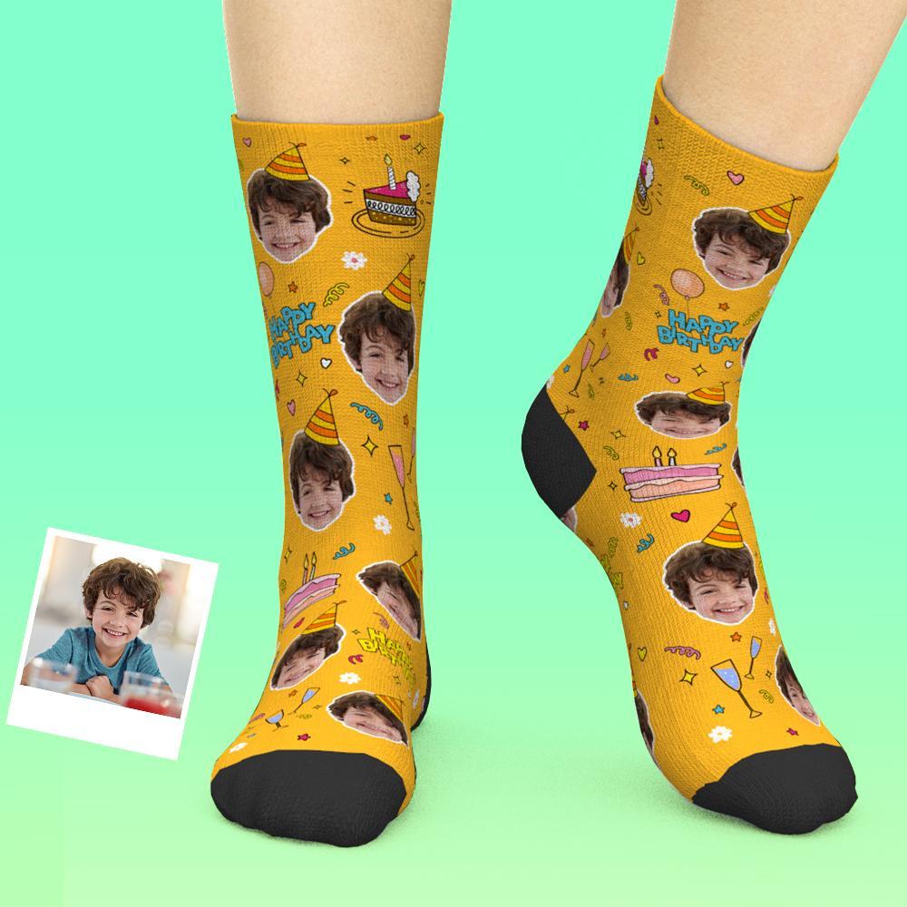 Custom Face Socks Add Pictures And Name Birthday Gift Personalized Socks - MyFaceBoxer