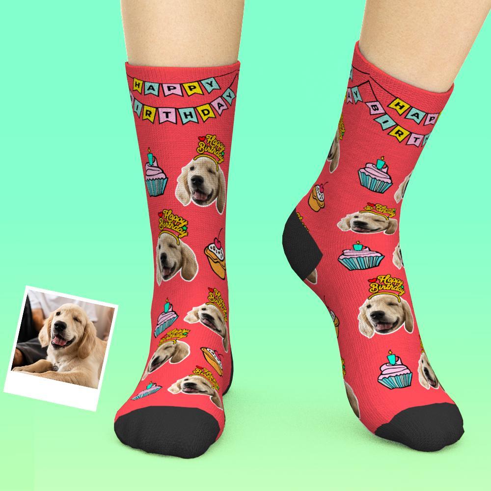Custom Face Socks Custom Birthday Dog Socks Dog Mom Gift Pet Lover Gift - MyFaceBoxer