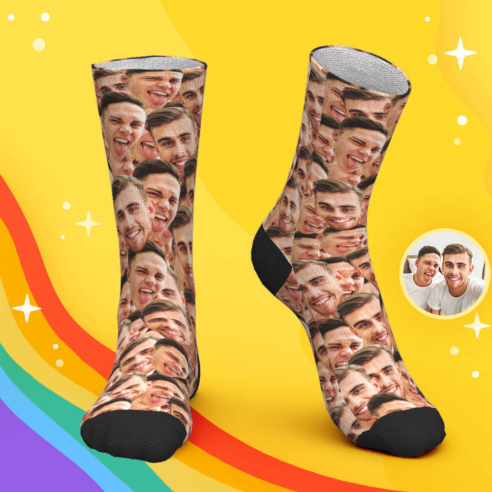 Personalized LGBT Gift Custom All Print Face Crew Socks - MyFaceBoxer