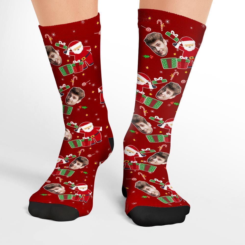 Custom Photo Socks Christmas Funny Face Socks Christmas Surprise Gift - MyFaceBoxer