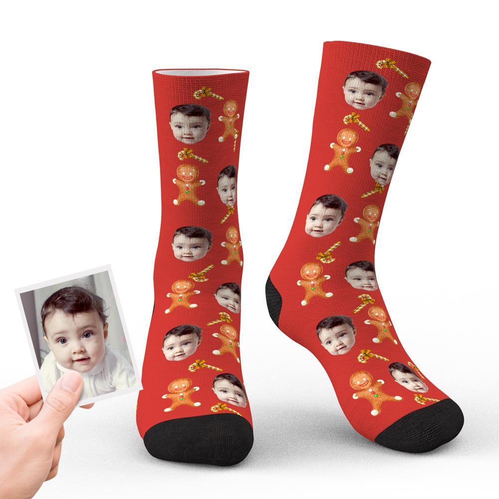 Custom Christmas Socks Personalized Face Funny Socks - Christmas Cookies - MyFaceBoxer