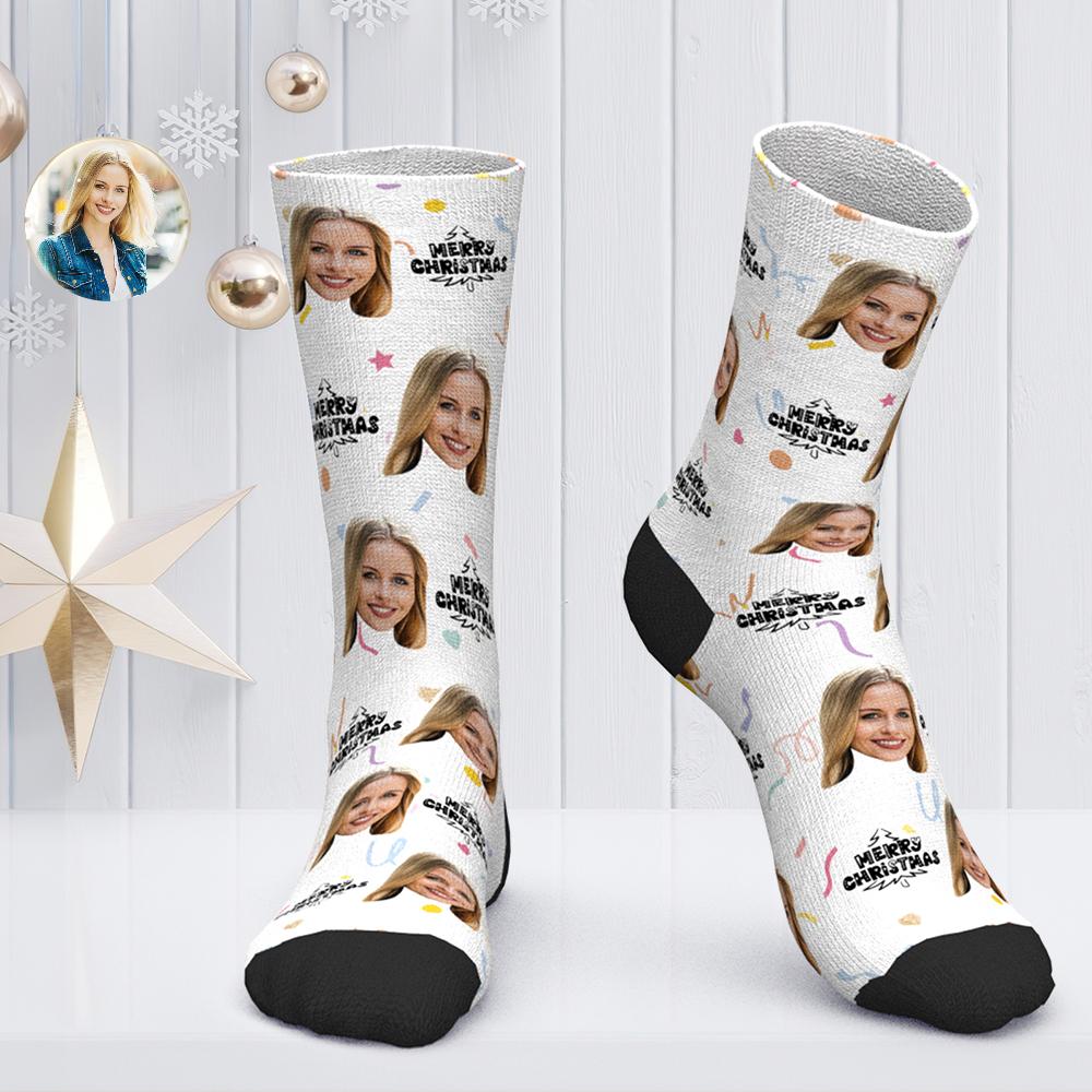 Custom Christmas Face Socks Personalized Photo Socks Christmas Gift