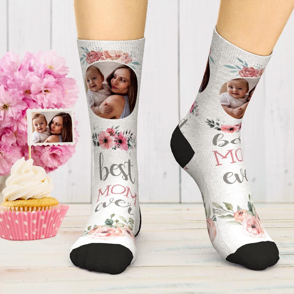 Custom Photo Socks Best Mom Ever Comfort Socks Best  Gift for Mom - MyFaceBoxer