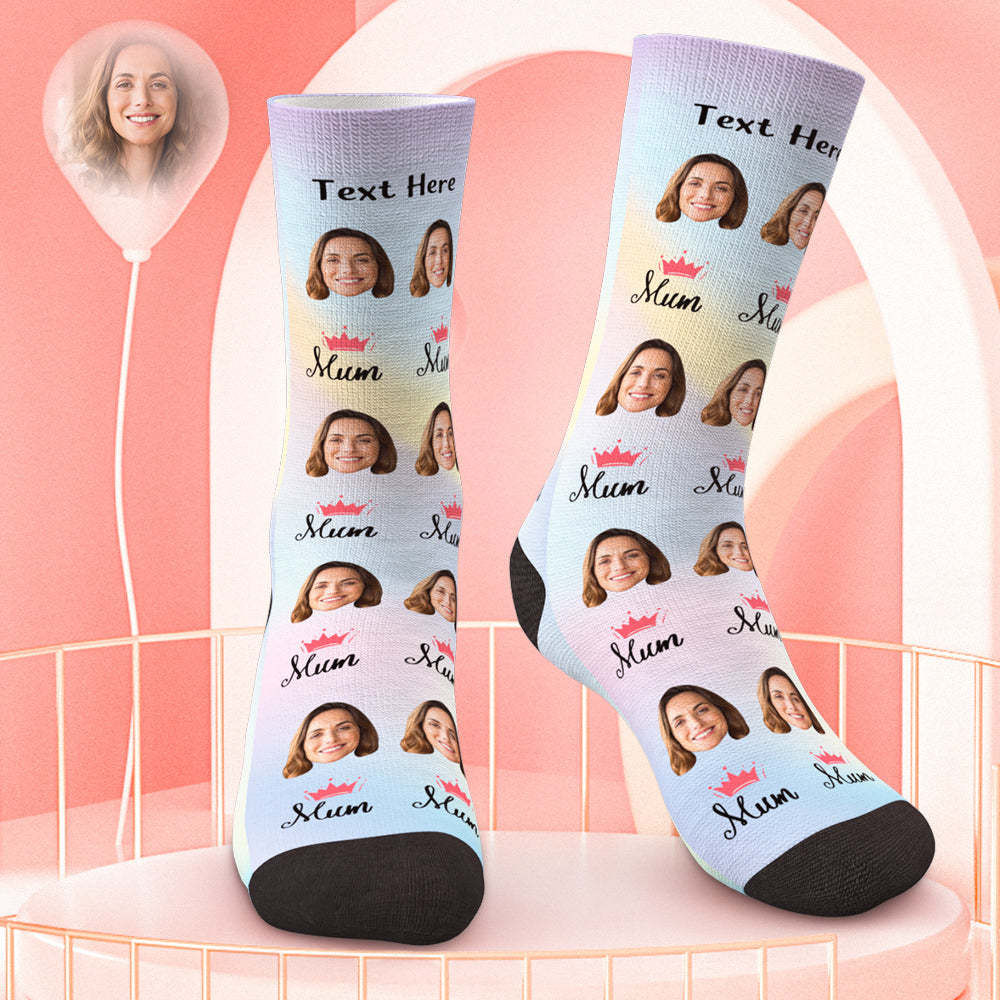 Personalised Mothers Day Photo Socks Gift for Mum - MyFaceBoxer
