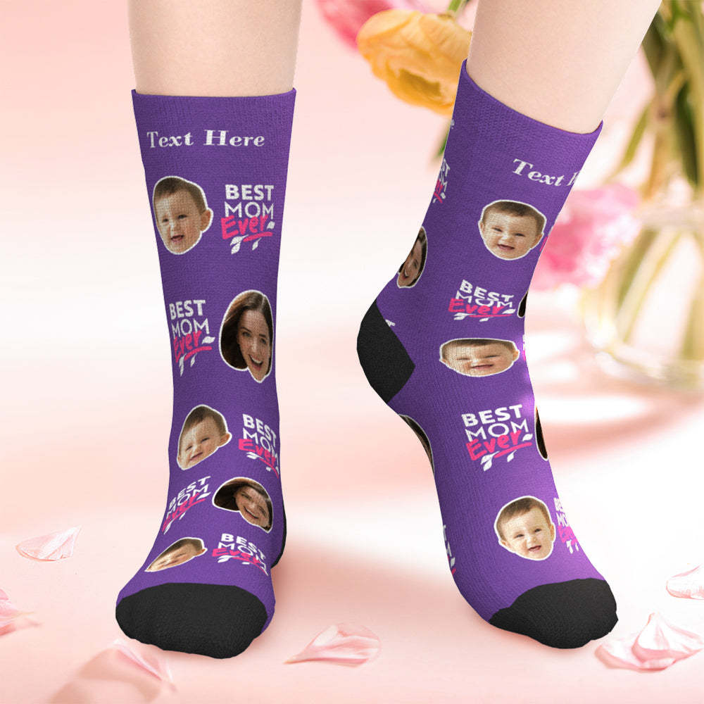 Personalized Face Socks For Mom Best Gift For Mother - MyFaceBoxer