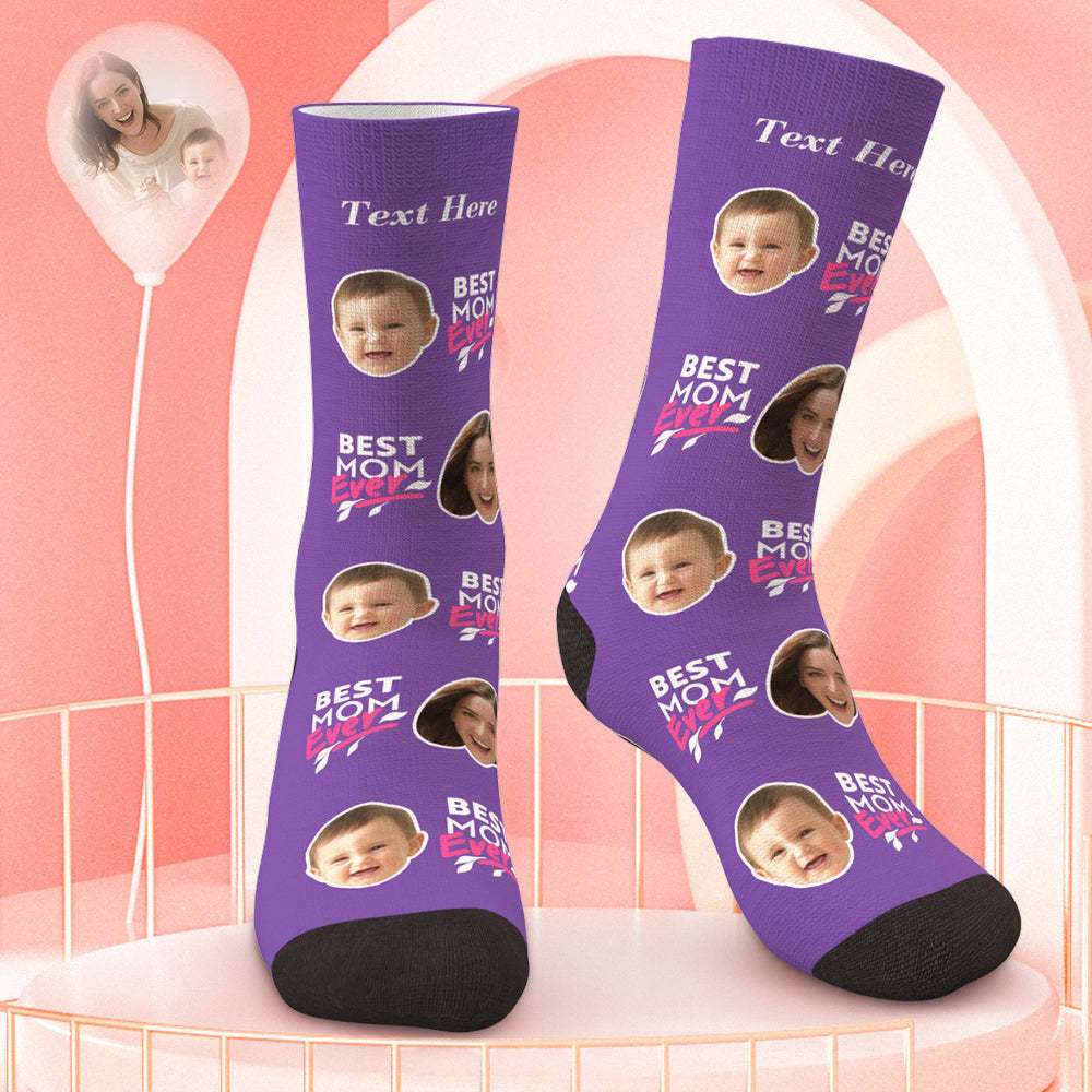 Personalized Face Socks For Mom Best Gift For Mother - MyFaceBoxer