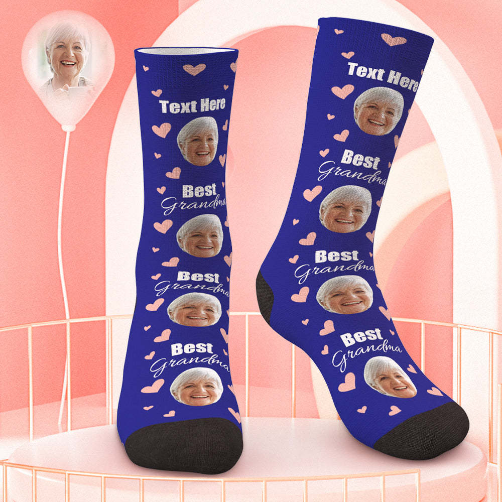 Custom Grandma Face Socks Mothers Day Gift - MyFaceBoxer
