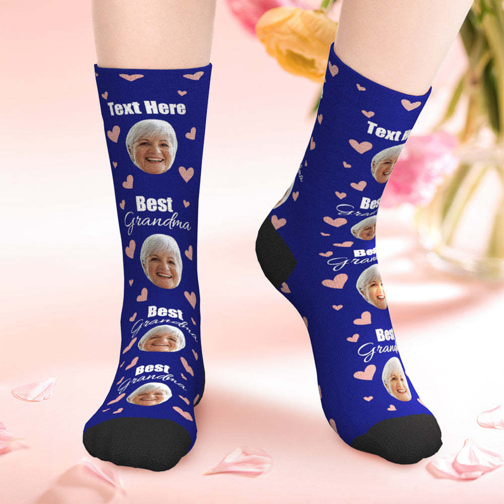 Custom Grandma Face Socks Mothers Day Gift - MyFaceBoxer