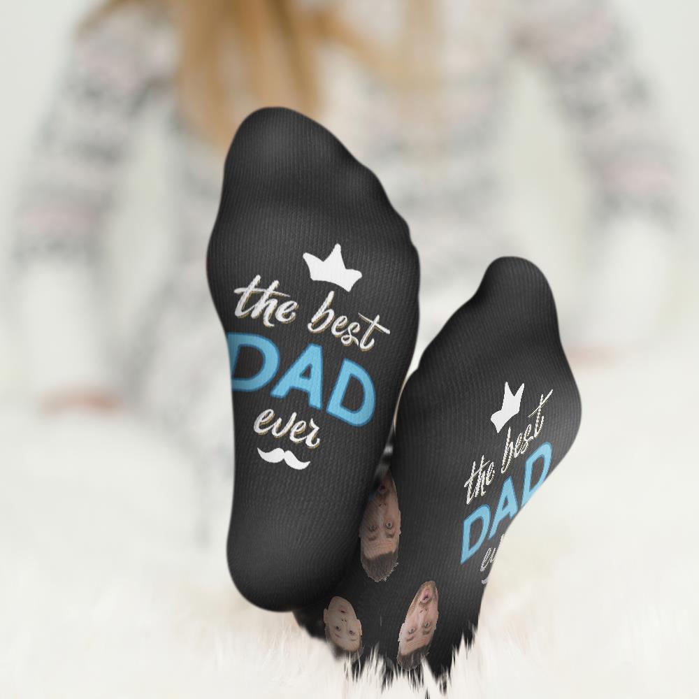 Gifts for Dad, Custom Face Socks Add Pictures And Name - BEST DAD EVER - MyFaceBoxer