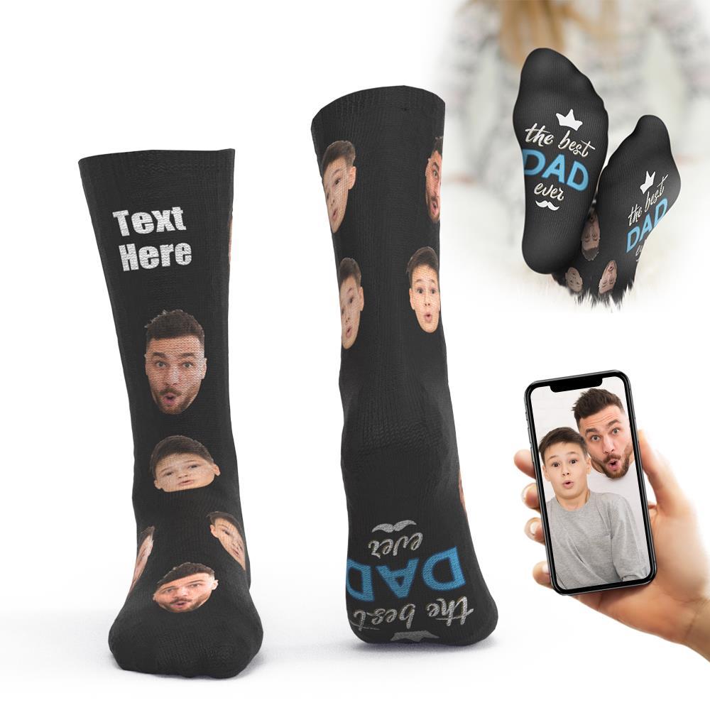 Gifts for Dad, Custom Face Socks Add Pictures And Name - BEST DAD EVER - MyFaceBoxer