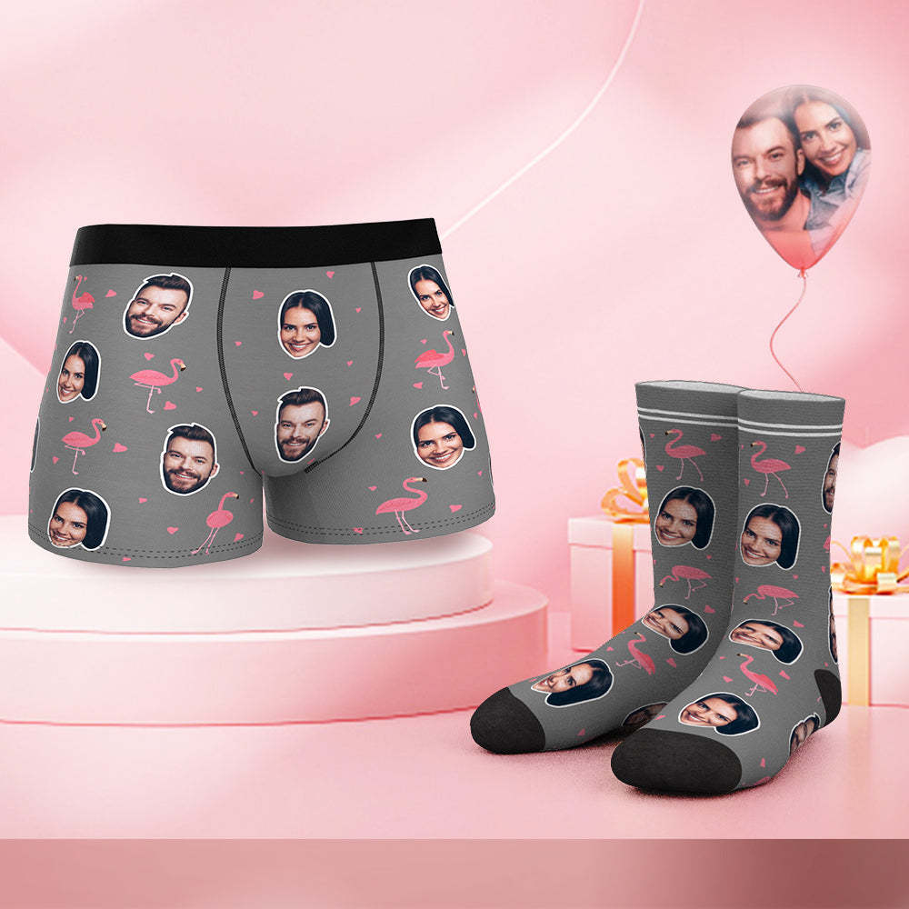 Custom Face Boxer Shorts And Socks Set LOVE TOGETHER - MyFaceBoxer