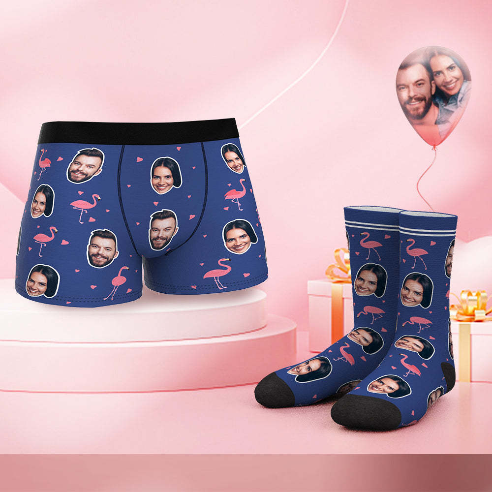 Custom Face Boxer Shorts And Socks Set LOVE TOGETHER - MyFaceBoxer