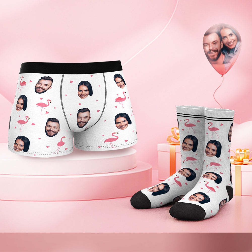 Custom Face Boxer Shorts And Socks Set LOVE TOGETHER - MyFaceBoxer