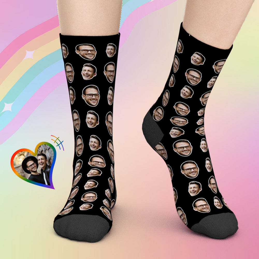 Personalized LGBT Gift Custom Colorful Socks With Your Photo - MyFaceBoxer