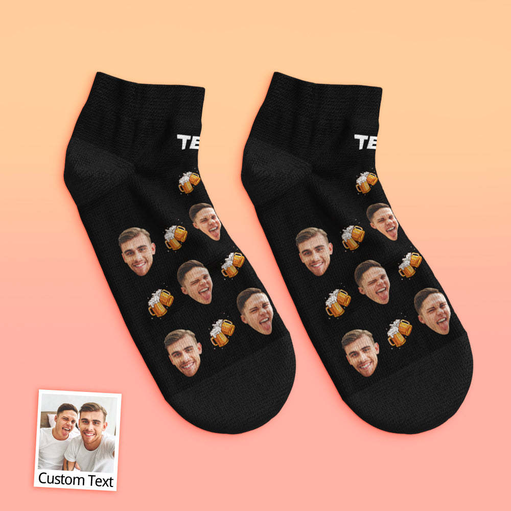 Custom Low Cut Ankle Face Socks Beer Party Socks - MyFaceBoxer