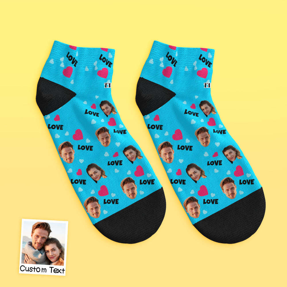 Custom Low Cut Ankle Face Socks For Family - Love - MyFaceBoxer