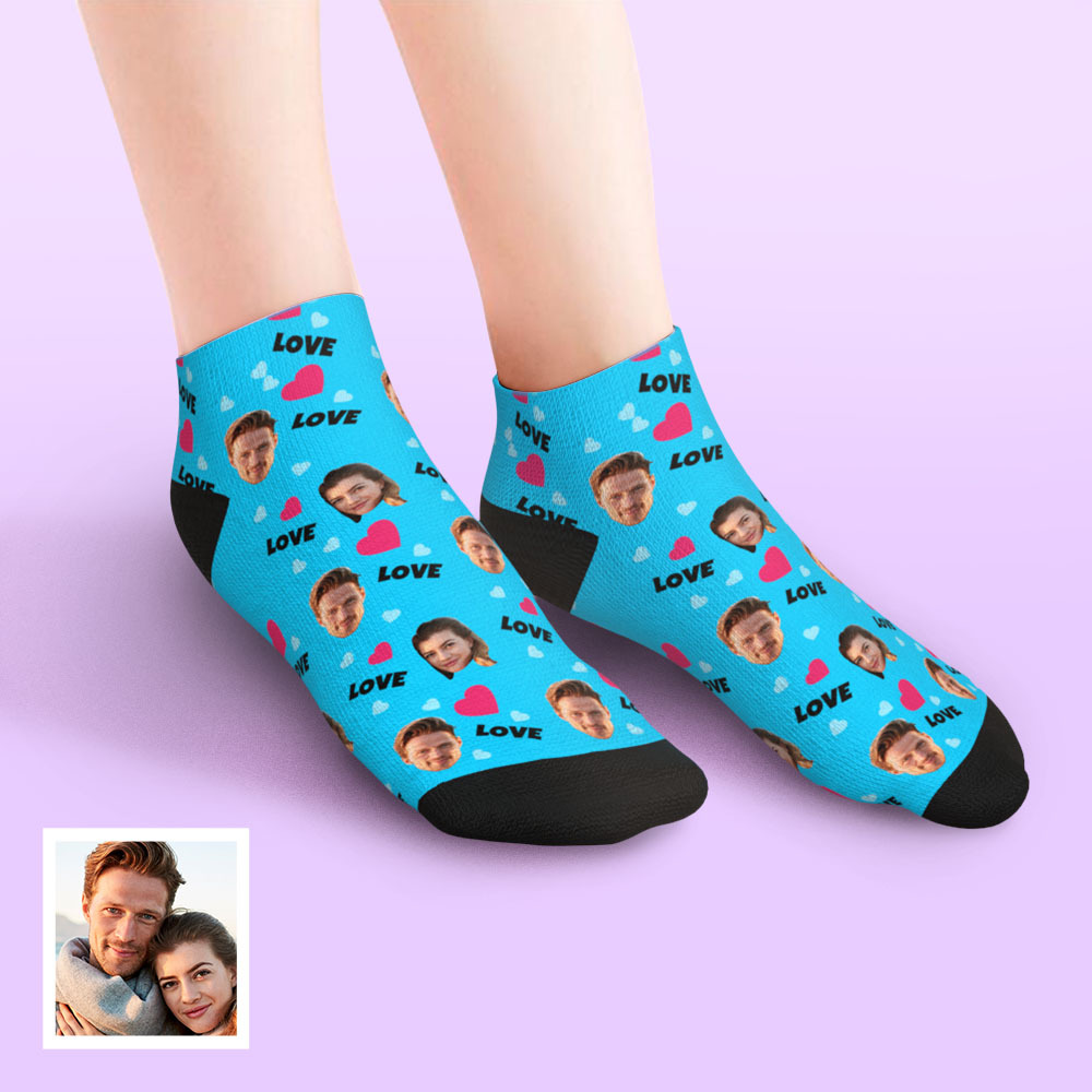 Custom Low Cut Ankle Face Socks For Family - Love - MyFaceBoxer
