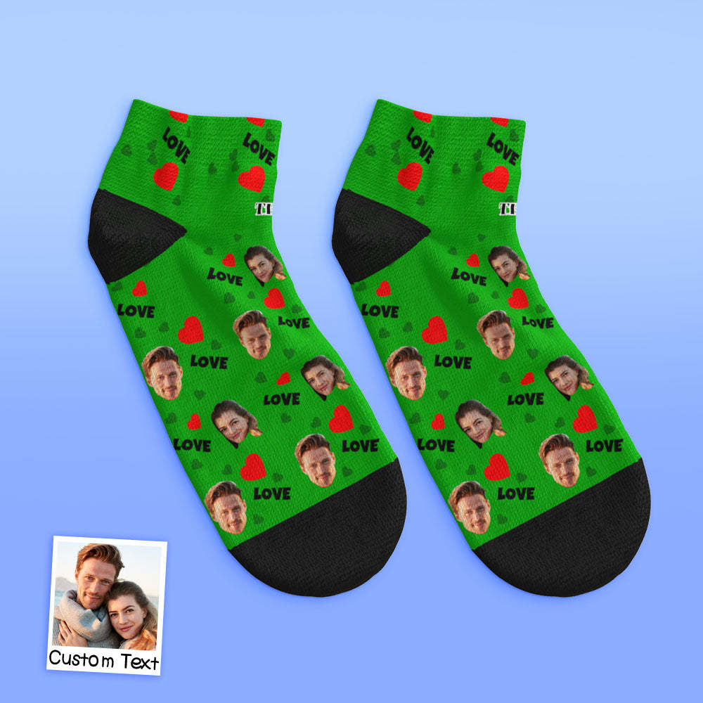 Custom Low Cut Ankle Face Socks For Family - Love - MyFaceBoxer