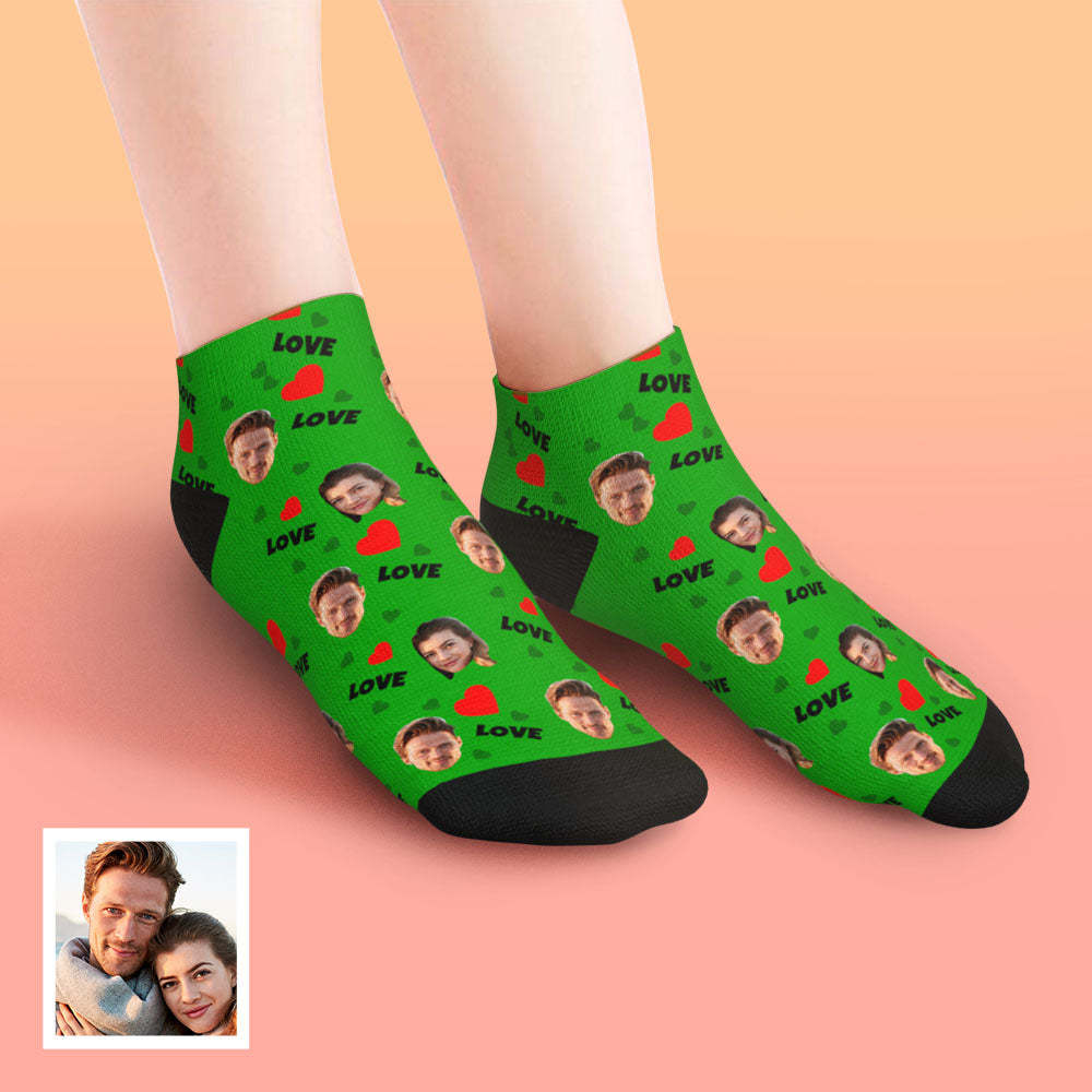 Custom Low Cut Ankle Face Socks For Family - Love - MyFaceBoxer