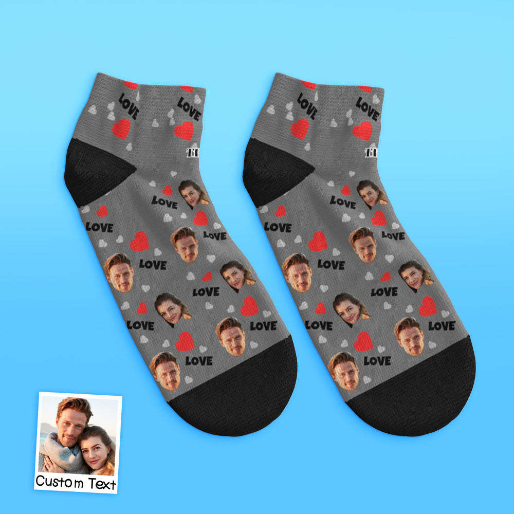 Custom Low Cut Ankle Face Socks For Family - Love - MyFaceBoxer